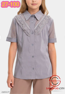 Рубашка для девочки с кружевом