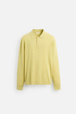 COTTON - LYOCELL KNIT POLO SHIRT - Zara фото 7