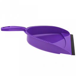Комплект пластмассовый: совок с резинкой 23х35х5см + сметка 23х4см, ворс 4см, фиолетовый (Россия)