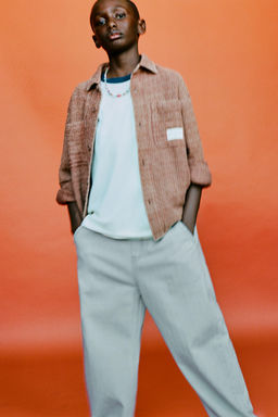 JEANS BALLOON JACQUARD / Azul