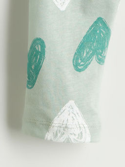 Beli Lastikli Bask?l? K?z Bebek Pijama Alt