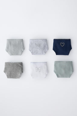 6-14 YEARS / SIX-PACK OF RHINESTONE SHAPED BRIEFS - Zara фото 5
