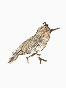 Брошь «Птица» синица, цветная в золоте