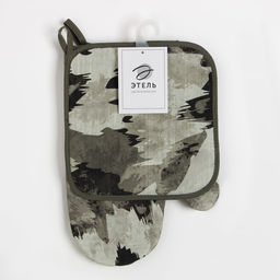 Набор Кухонный Real hero, варежка-прихватка 20х28см, прихватка 19х19см, 100% хлопок - Этель фото 2