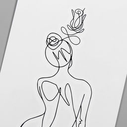 Цена за 6 шт. Переводная тату на тело чёрная Контур. Силуэт девушки, 6?10.5 см