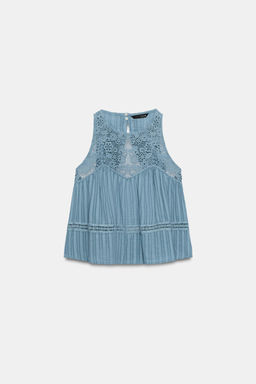 TOP COMBINADO ESPALDA DESCUBIERTA / Azul / Blanco - Zara фото 4