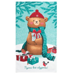 Цена за 2 шт. Полотенце новогоднее Доляна «Пусть все сбудется» 35×60 см, 100% хлопок, 160 г/м²