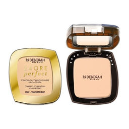 DEBORAH Тональная пудра-основа для лица 24ORE PERFECT COMPACT FOUNDATION, тон: 01G Светло-бежевый, 9г