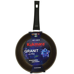 Сковорода с тефлоновым покрытием д24см Granit Ultra, h6см, съемная ручка из термостойкого пластика, гранитный (Россия) - можно использовать металлические кухонные принадлежности - Домашняя мода фото 6