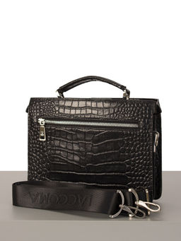 LACCOMA портфель 4001-8-черный натуральная кожа  фото 2