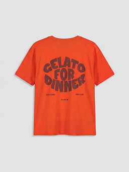 Bisiklet Yaka Bask?l? Erkek ?ocuk Ti??rt