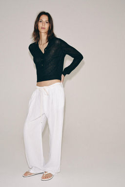 PANTAL?N CON LINO ZW COLLECTION / Blanco - Zara фото 4