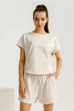 Футболка Хлопок Бежевый