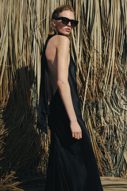VESTIDO HALTER SATINADO ZW COLLECTION / Negro - Zara фото 5