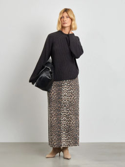 ЕМКА / Джинсовая юбка с леопардовым принтом - Emka фото 5