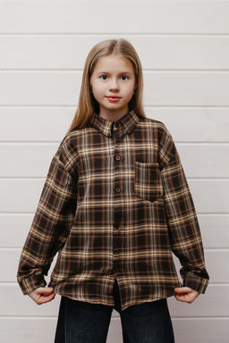 Рубашка подростковая коричневая