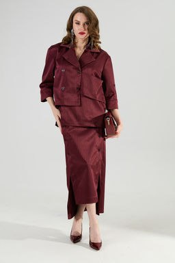 Юбка NIKVA н971-5 бургунди в полоску фото 6