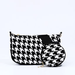 Сумка кросс-боди на молнии, цвет чёрный/белый - Nazamok фото 2