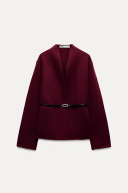 100% WOOL BELTED JACKET - Zara фото 3