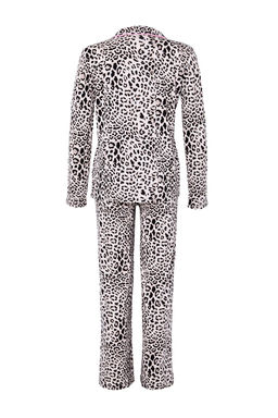 Cok Renkli Leopar Desenli Kurdele/Fiyonklu Biyeli Orme Pijama Tak?m? THMAW25PT00107
