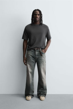 CAMISETA PUNTO BOXY FIT / Gris antracita