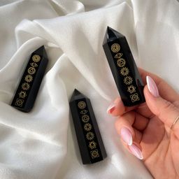 Кристалл из Обсидиана "Семь чакр"