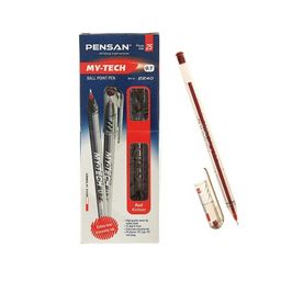 Цена за 5 шт.Ручка шар. Pensan "My-Tech" (2240) красная, 0.7мм, игольчатый стержень, на масляной основе