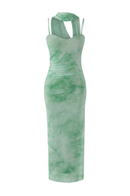 Yesil Fular Detayl? Tul Maxi Orme Elbise TPRSS25EL00314 - Trendyolmilla фото 5