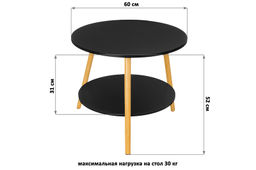 Стол журнальный 60*60*52 см Черный круглый - Elan gallery фото 2
