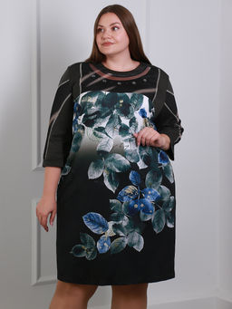 Платье с цветочным принтом спереди и сзади - Almond фото 3