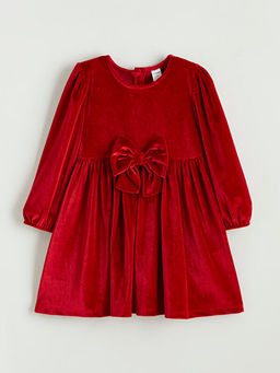 Fiyonk Detayl? Kadife K?z ?ocuk Elbise