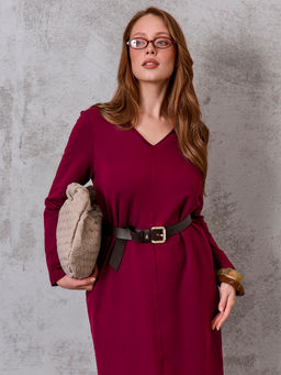 Платье женское с длинным рукавом Марсала