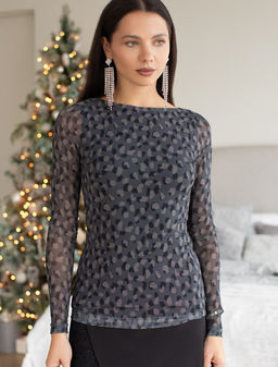 D29.278 Блузка женская серый-коричневый