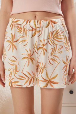 Trendyolmilla Ac?k Pembe Palmiye Nak?sl? Fitilli Sortlu Orme Pijama Tak?m? THMSS25PT00220 фото 5