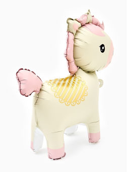 Цена за 2 шт. Воздушный шар фольгированный 3D 25" "Лошадка" цвет кремовый, под воздух