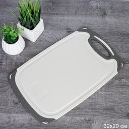 Доска разделочная 32x20х0.5 см пластик,силикон / DB33 /уп 50/ беж - ГалеонТрейд фото 2