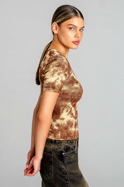 Арт.3203/1 Футболка женская 42-48 (4 шт) Цвет:бежевый,коричневый - Калинка фото 18