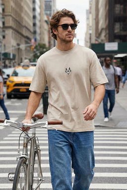 Tas Regular/Normal Kesim Kurt Nak?sl? %100 T-Shirt TMNSS24TS00056