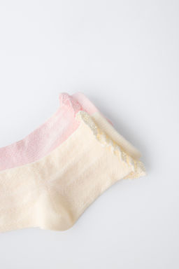 PAKC DOS CALCETINES CORTOS PUNTILLA / Crudo - Zara фото 2