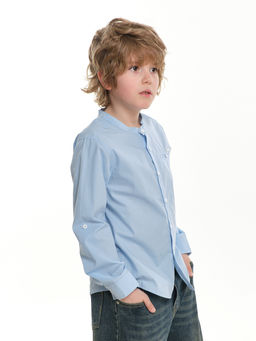 Рубашка голубая для школы на праздник UD 7950 голубой - Mini maxi фото 6