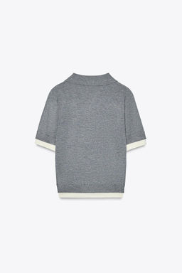 CONTRAST KNIT POLO TOP - Zara фото 4
