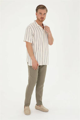 Мужские брюки цвета хаки из плотной ткани Неожиданная скидка в корзине