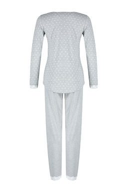 Gri Puantiyeli Dantelli Tshirt-Pantolon Orme Pijama Tak?m? THMAW24PT00182 - Trendyolmilla фото 9