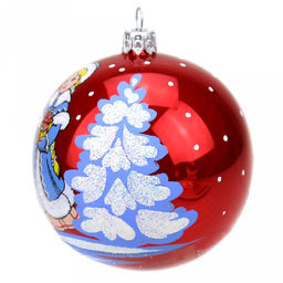 Елочная игрушка шар стеклянная Любава д8,5см, ручная художественная роспись, подарочная упаковка (Россия) - Домашняя мода фото 2
