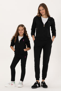 K_z _ocuk Siyah Kap__onlu Fermuarl_ _ardonlu Basic Sweatshirt Sepette S_rpriz _ndirim - U.s. polo assn фото 4