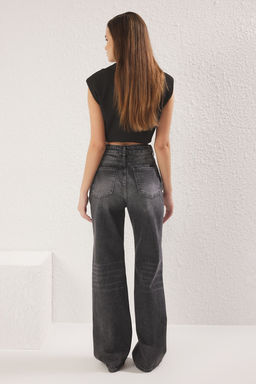 Antrasit Yuksek Bel Wide Leg Jeans TWOSS25JE00172