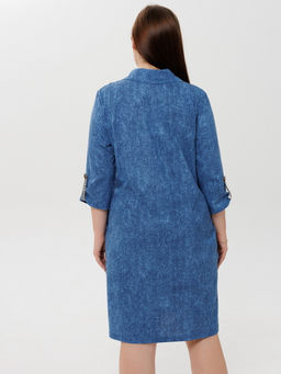 Платье женское П-127 (кулирка) Синий лён