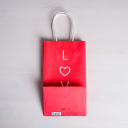Пакет подарочный крафт Love, 12 х 21 х 9 см - Дарите счастье фото 4