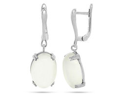 Серьги из серебра лунный камень, МЦВ224