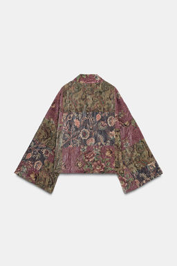 FLORAL PRINT VELVET KIMONO - Zara фото 6